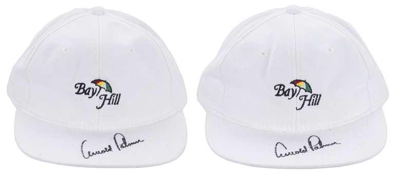 Lot of (2) Arnold Palmer Signed Bay Hill Caps (JSA)